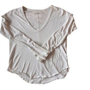 Free People We The Free Colby Long Sleeve Tee in White Womens Size Medium